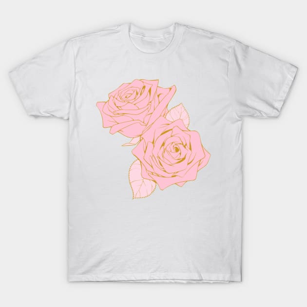 Pastel Pink Roses T-Shirt by ArtDesignsByDania